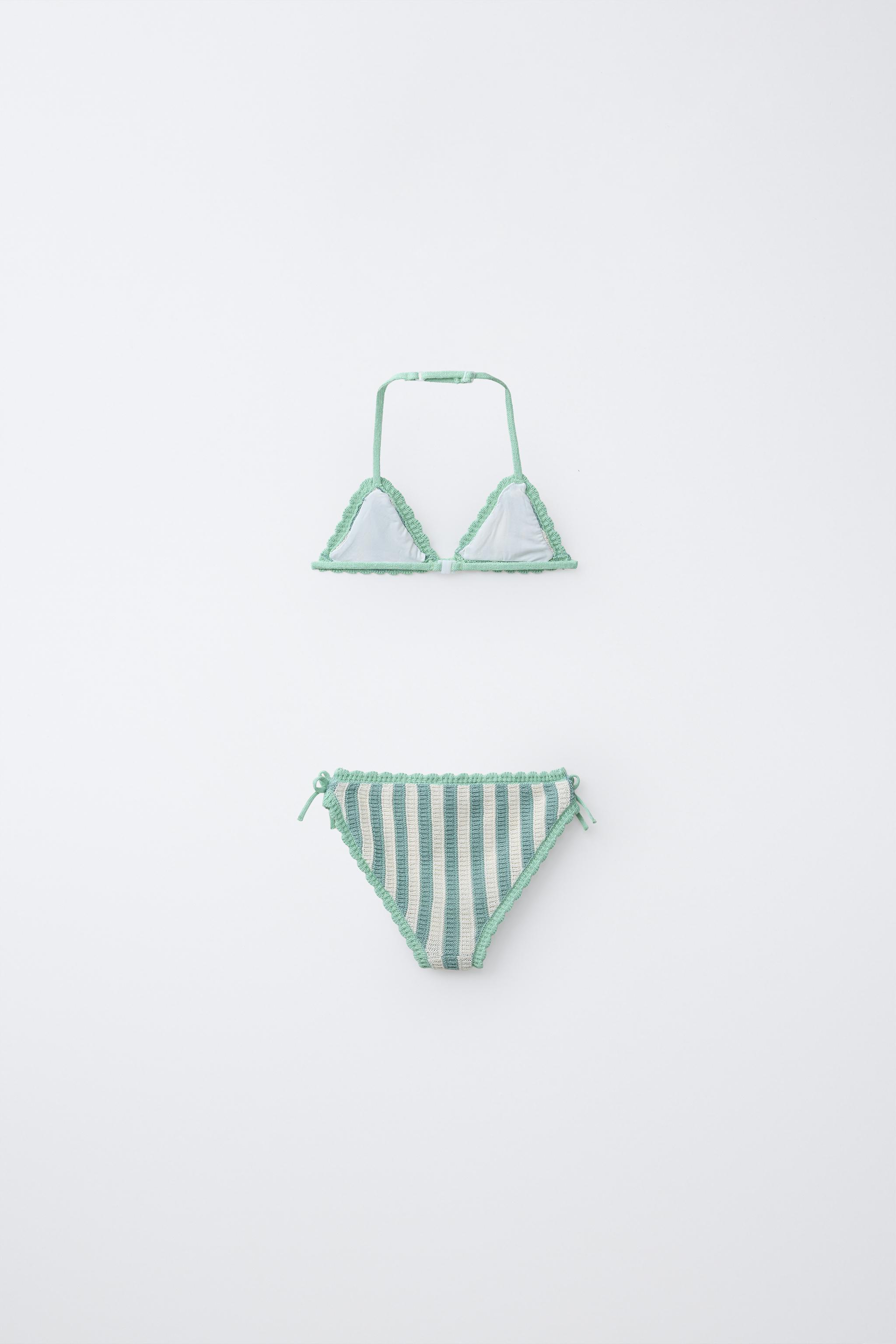AGES 6-14 / FRUIT & STRIPE CROCHET KNIT BIKINI